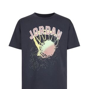 Jordan Black Short-Sleeve Tee with Pastel Graphic